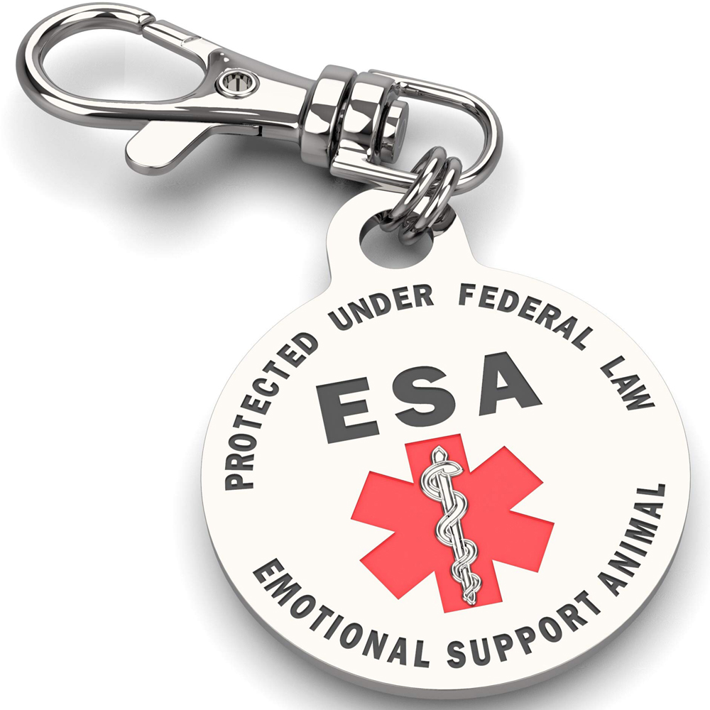 Emotionale Unterstützung Tier (ESA) rot Medical Alert Symbol und Geschützt Durch Bundesgesetz ID Tag Hummer Keychain oder Keyring Geschenke – Detail 5