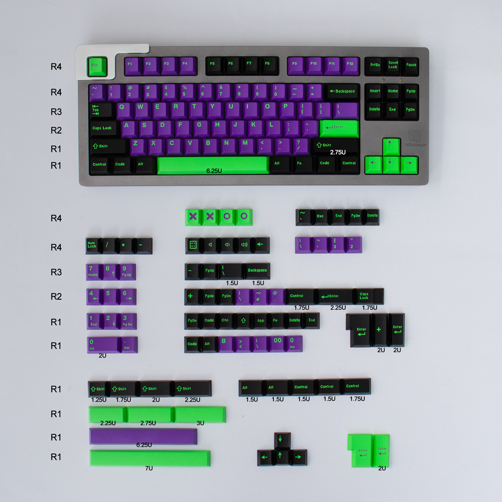 perfil eva keycap pbt tintura sublimação gmk