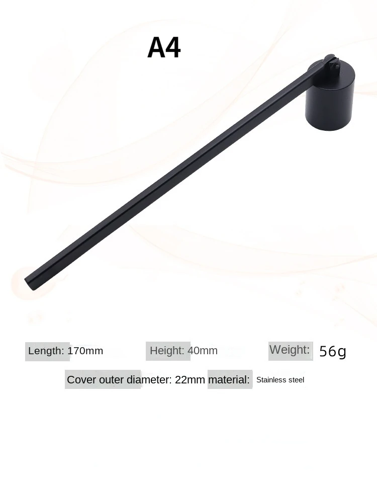 Description Picture 5 of item5 Styles Black Candle Extinguishers Scented Candle Trays, Scissors, Hook Accessories  Wick Trimmer Candle Extinguishing Tools