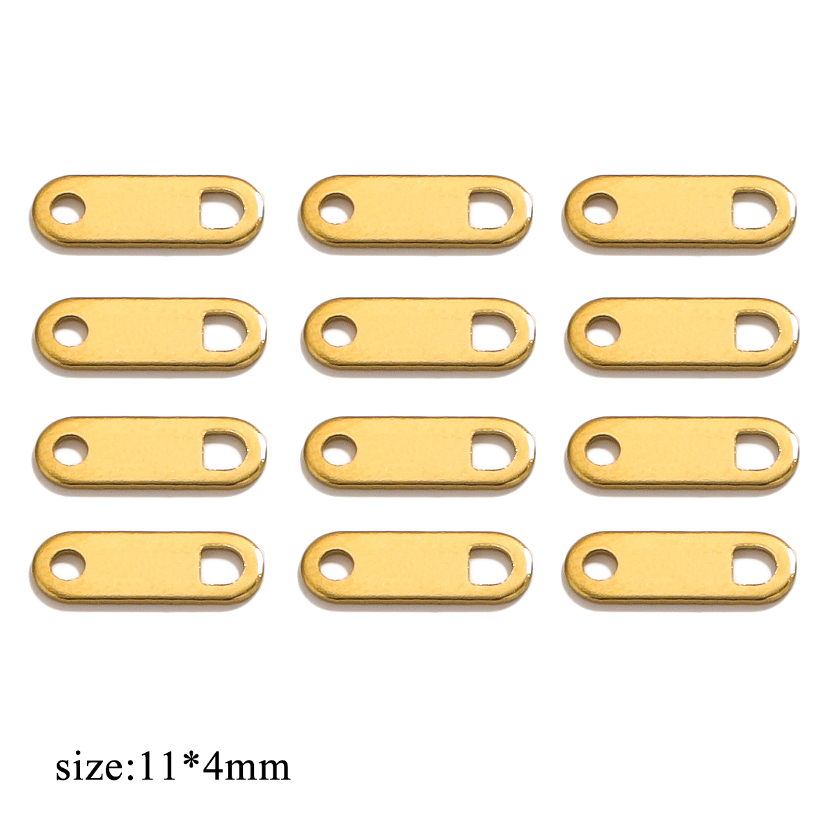 50 Stück Edelstahl 18 Karat vergoldet, ovale Charm-Anhänger, kleine Verlängerungskette, Anhänger, DIY-Designer-Schmuckherstellung – Detail 6