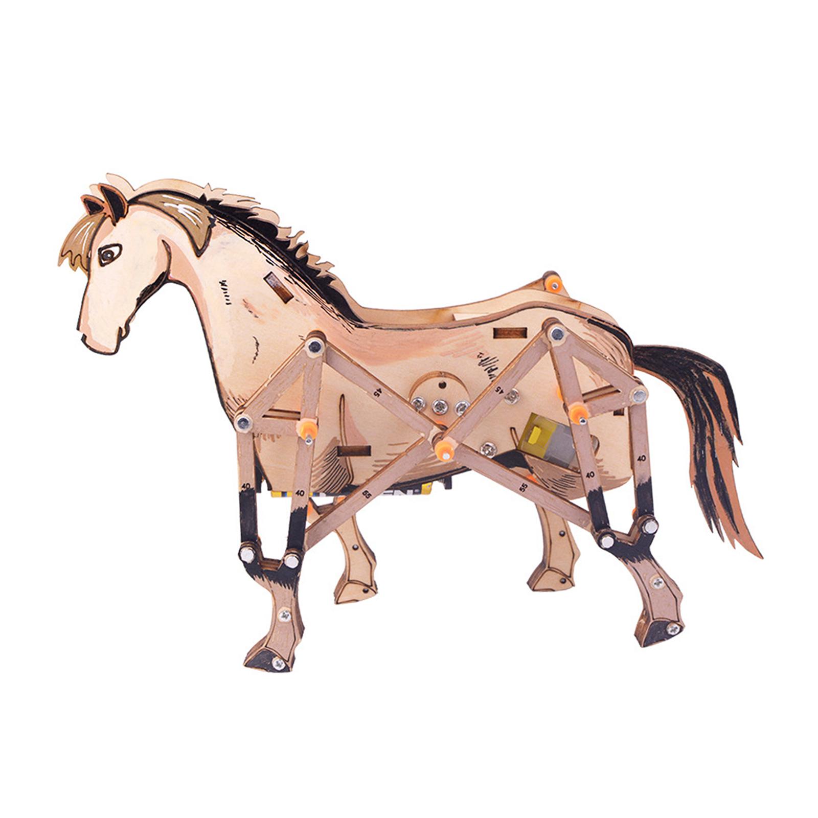 3D Mechanical Horse Interaction Woodcraft horse Model Learning Wooden