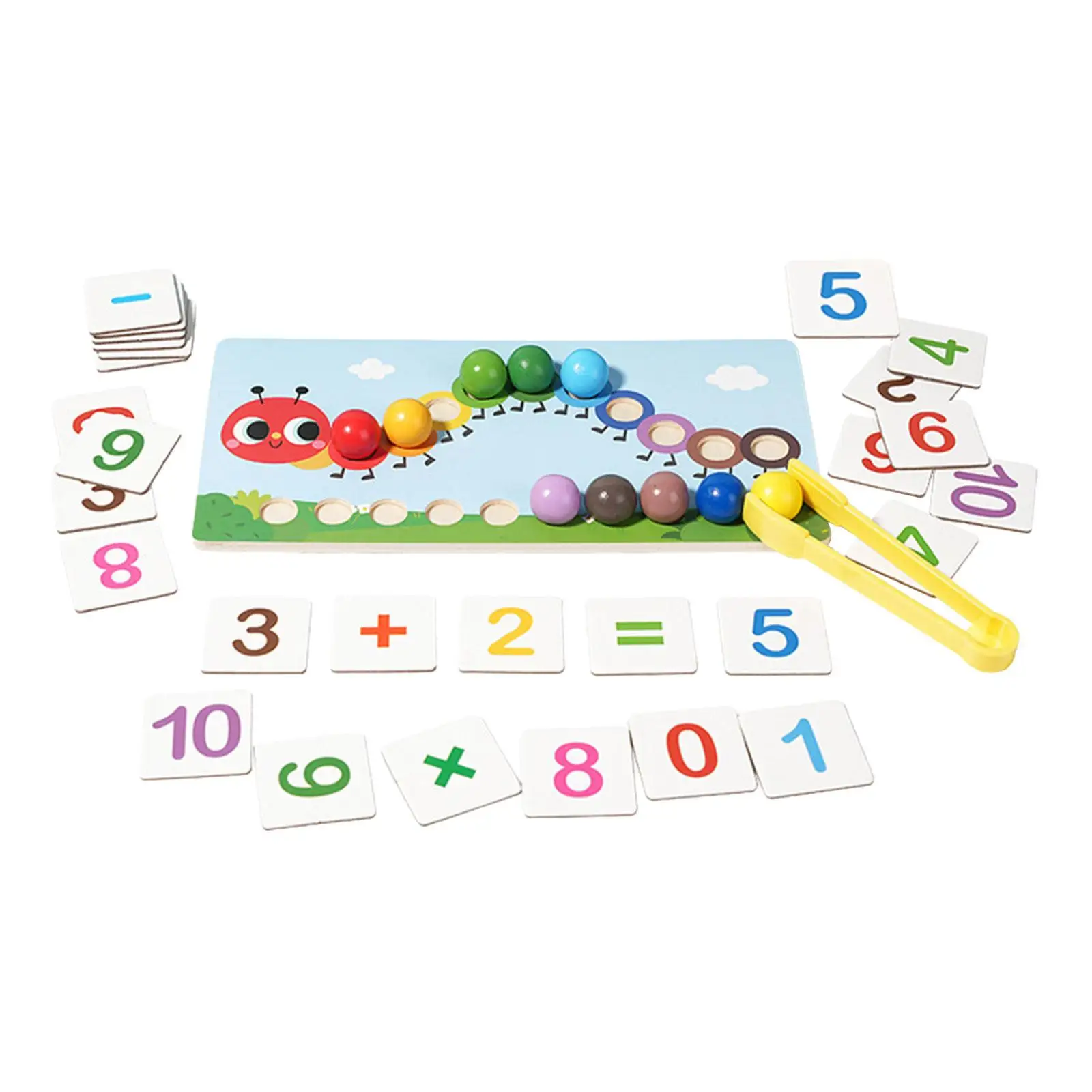 Beads Color Sorting Game Fine Motor Skills Preschool Learning Rainbow Caterpillar Beads Puzzle for Toddlers Children Kids Gifts
