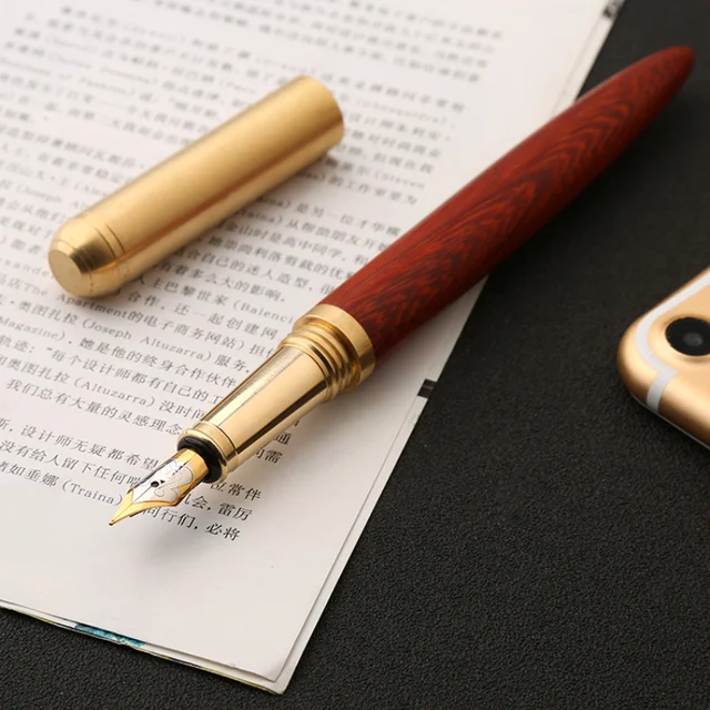 Luxury Brand Wood Fountain Pen 0.7mm Fine Nib Calligraphy Pens Writing  Metal
