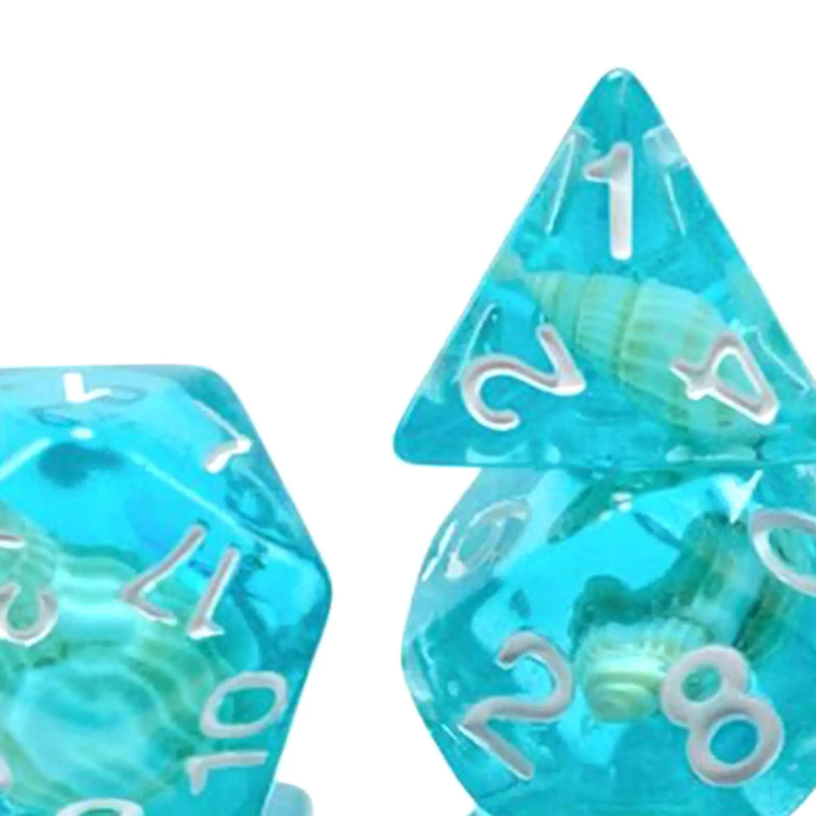 7 Pieces Polyhedral Dices Set D4 D8 D10 D12 D20 Playing Dices Role Playing Game Dices Translucent Teal for Card Game Card Games