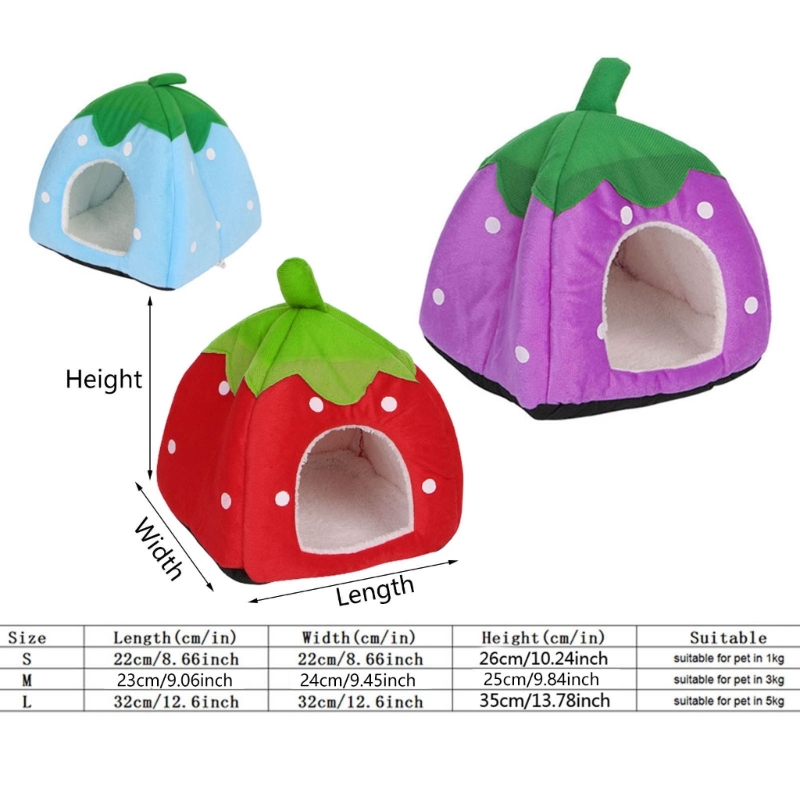 Title 4, Niedliche Erdbeer-Haustierhöhle für Hunde und K...