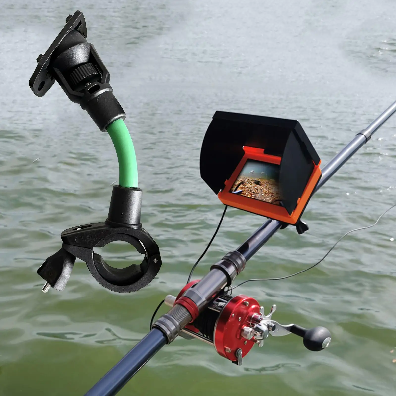 Fish Finders Clamp Mount for Fishing Pole Fishing Camera Holder for Outdoor Fishing Sea Fishing