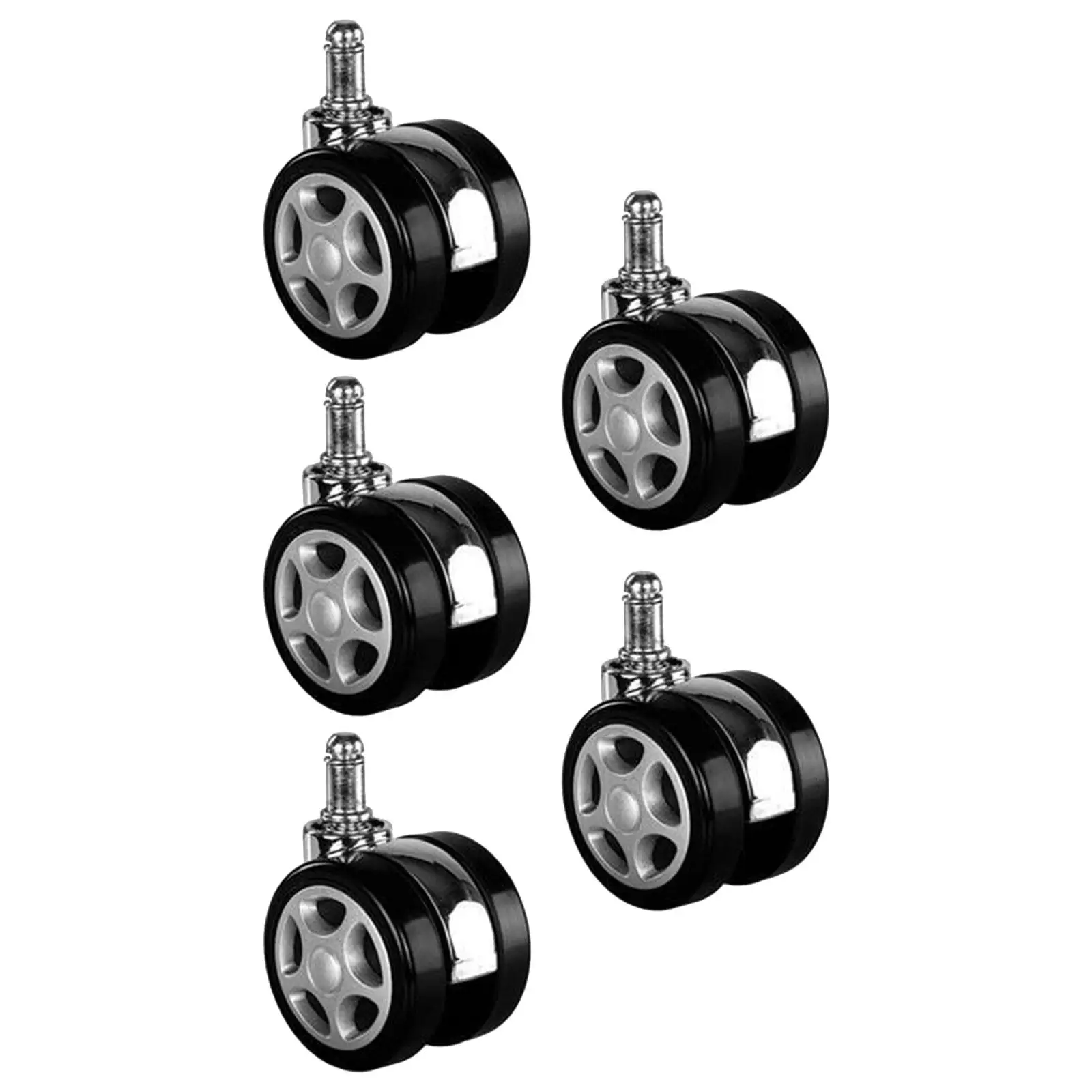 5x Office Chair Wheels Noise Free Universal Wear Resistant Accessories Smooth Gliding Mute 2 inch for Carpet Hardwood Floor