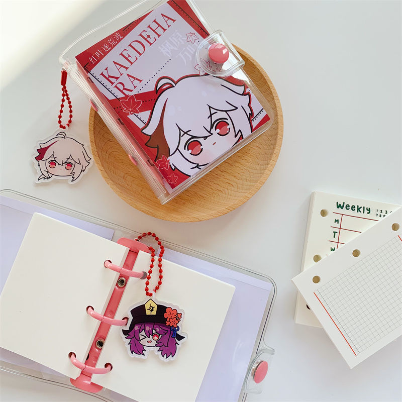 kaedehara kazuha scrapbook pingente pasta nota mini cópia macia