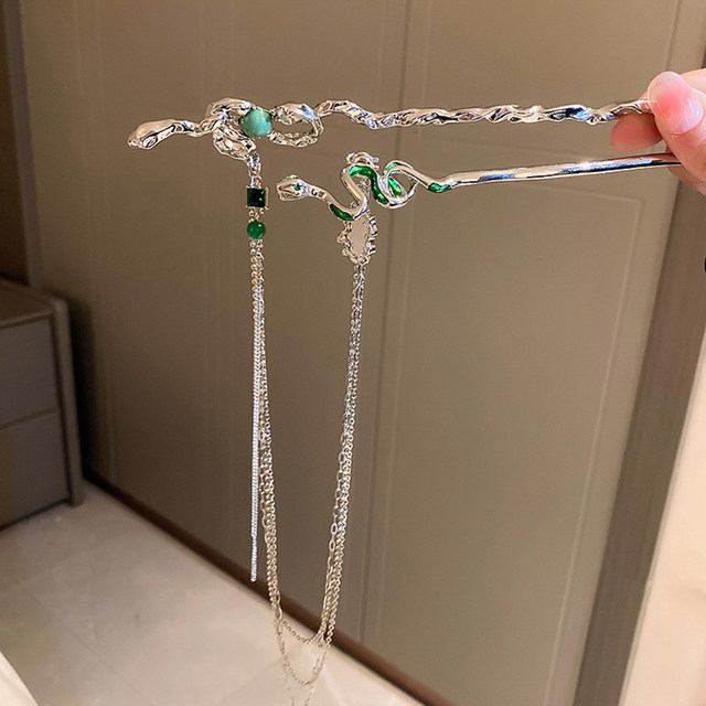 Forcina Per Capelli A Forma Di Serpente - Stile Punk, Argento, Metallica - Foto 6