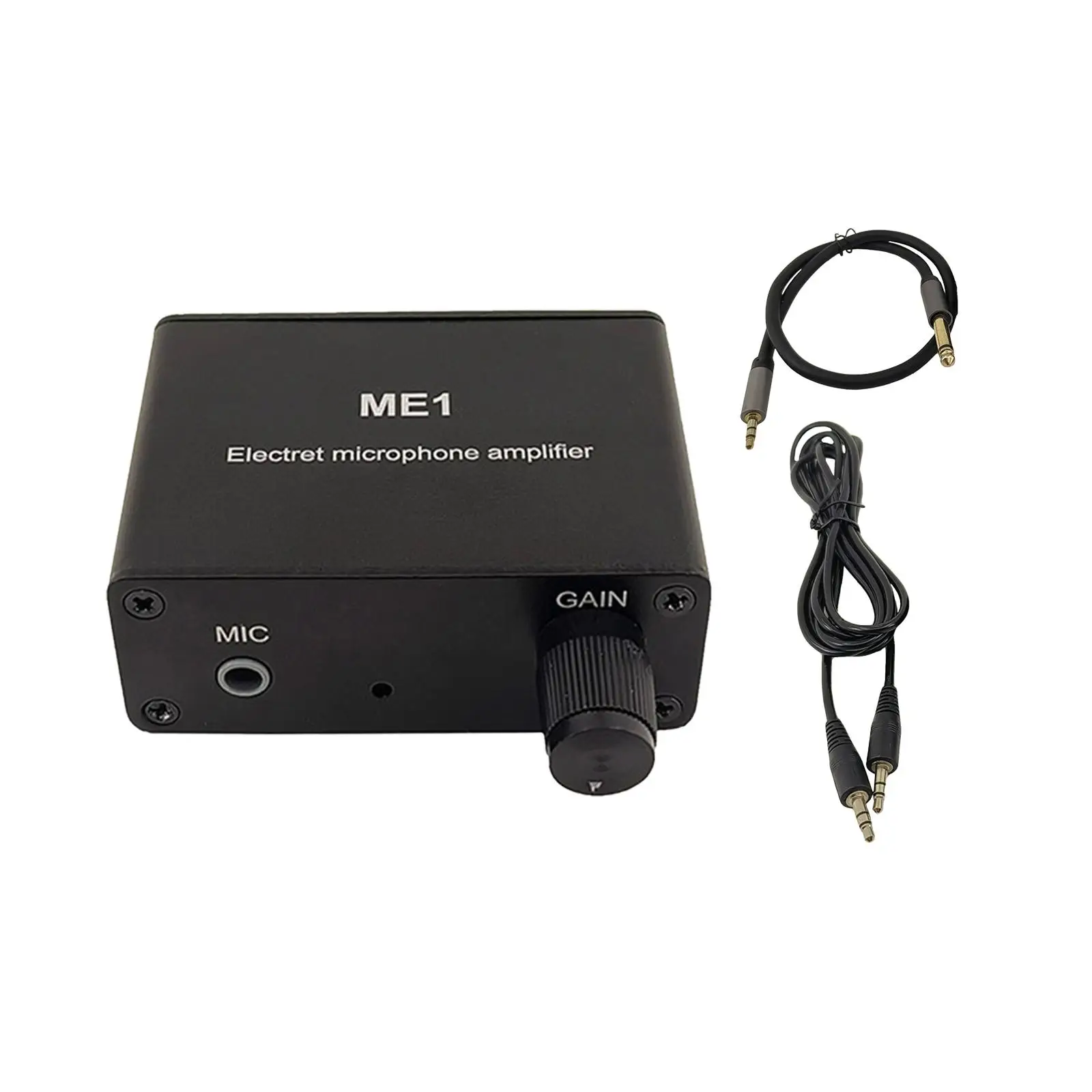 Mic Amplifier Music Audio Preamplifier Small Durable Lightweight Microphone Preamp for Laptop Smartphones Auto Stage Performance