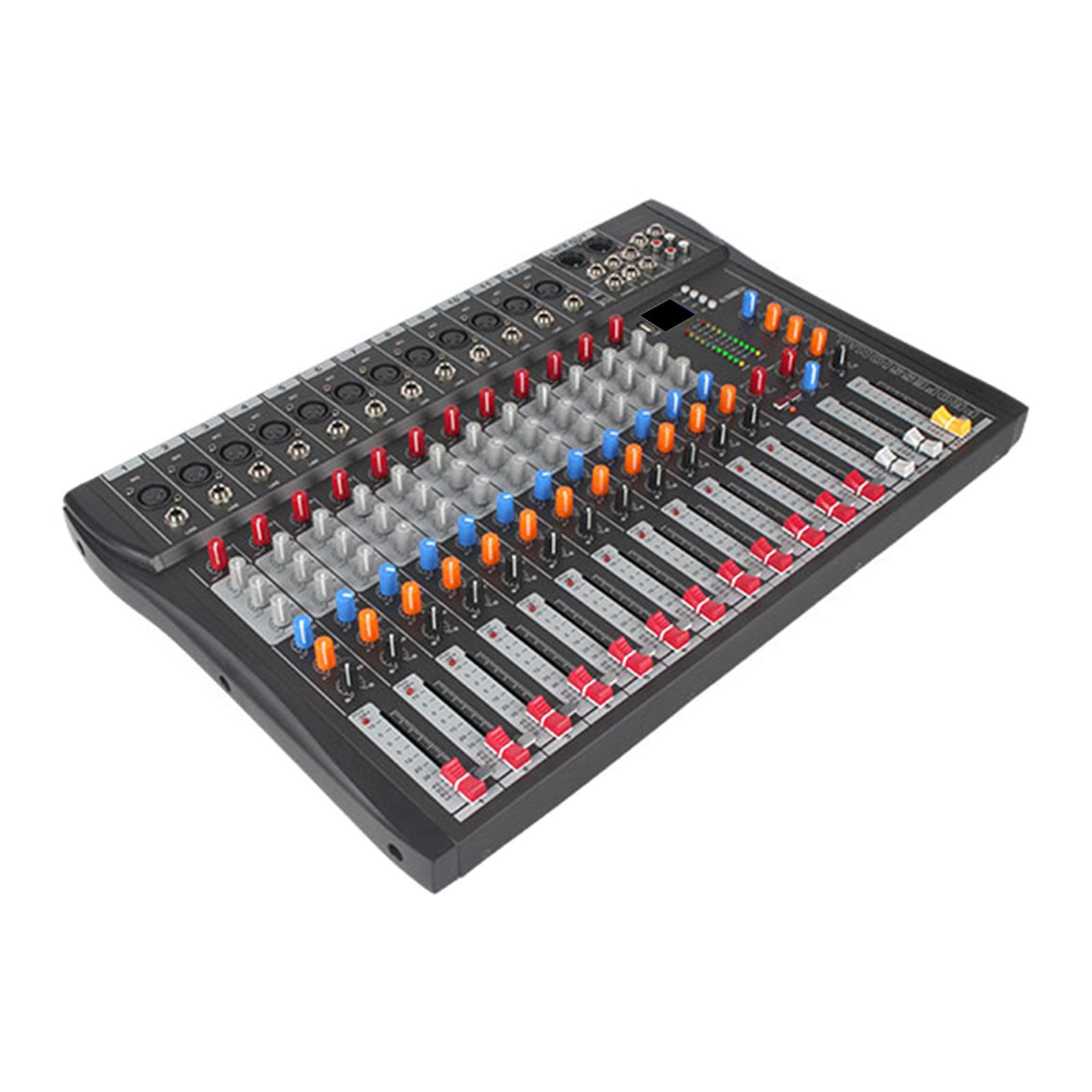 12 Channel Studio Audio Mixer TRS Input Sound Mixing Console for Family KTV Campus Speech Meeting Karaoke Interface Mixing Board