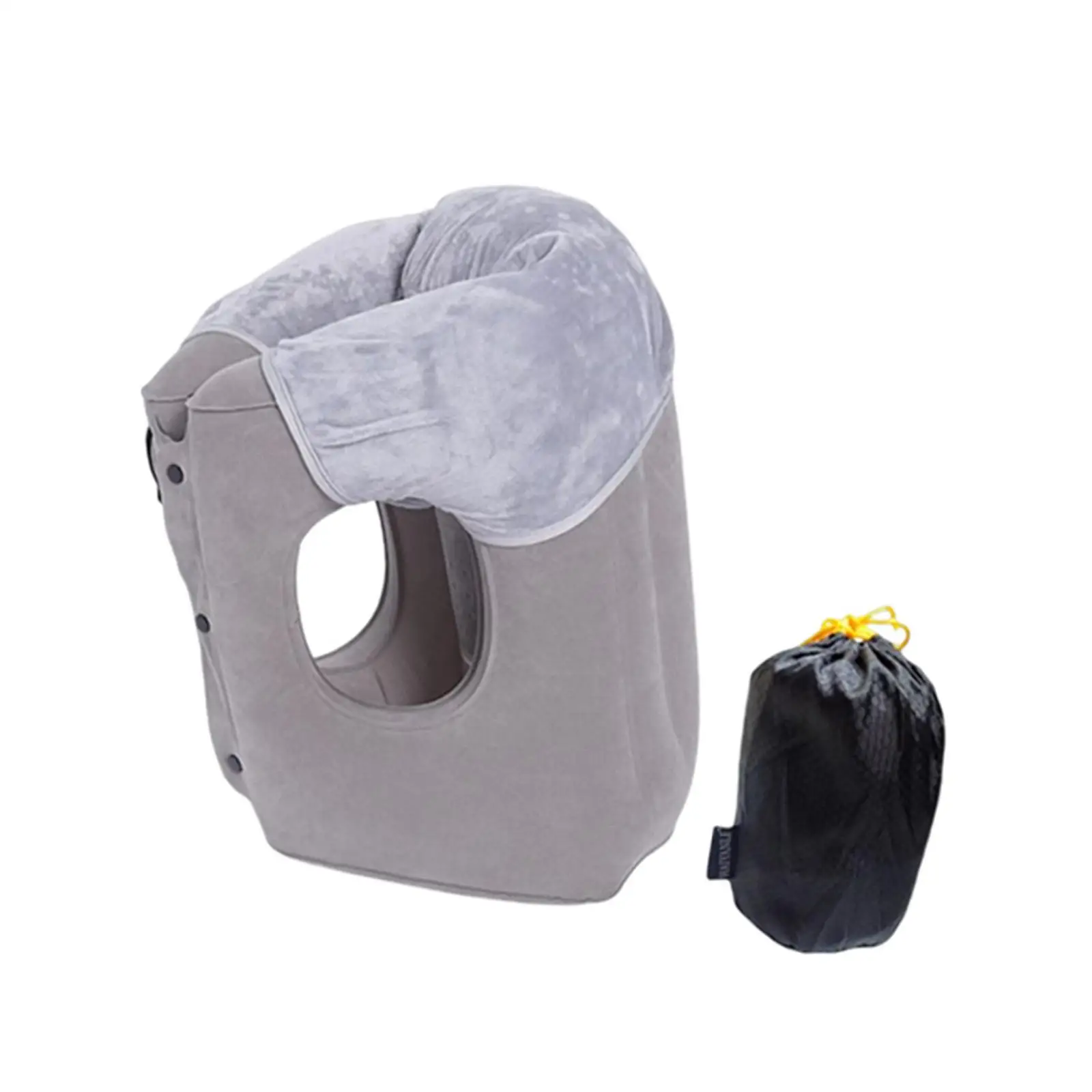 Folding Inflatable Travel Pillow with Drawstring Bag Headrest Inflatable Air Pillow for Plane Office Travel