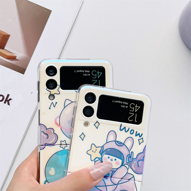 Cute Cartoon Planet Blue Bunny Phone Case For Z Flip 3/4/5 - Temu