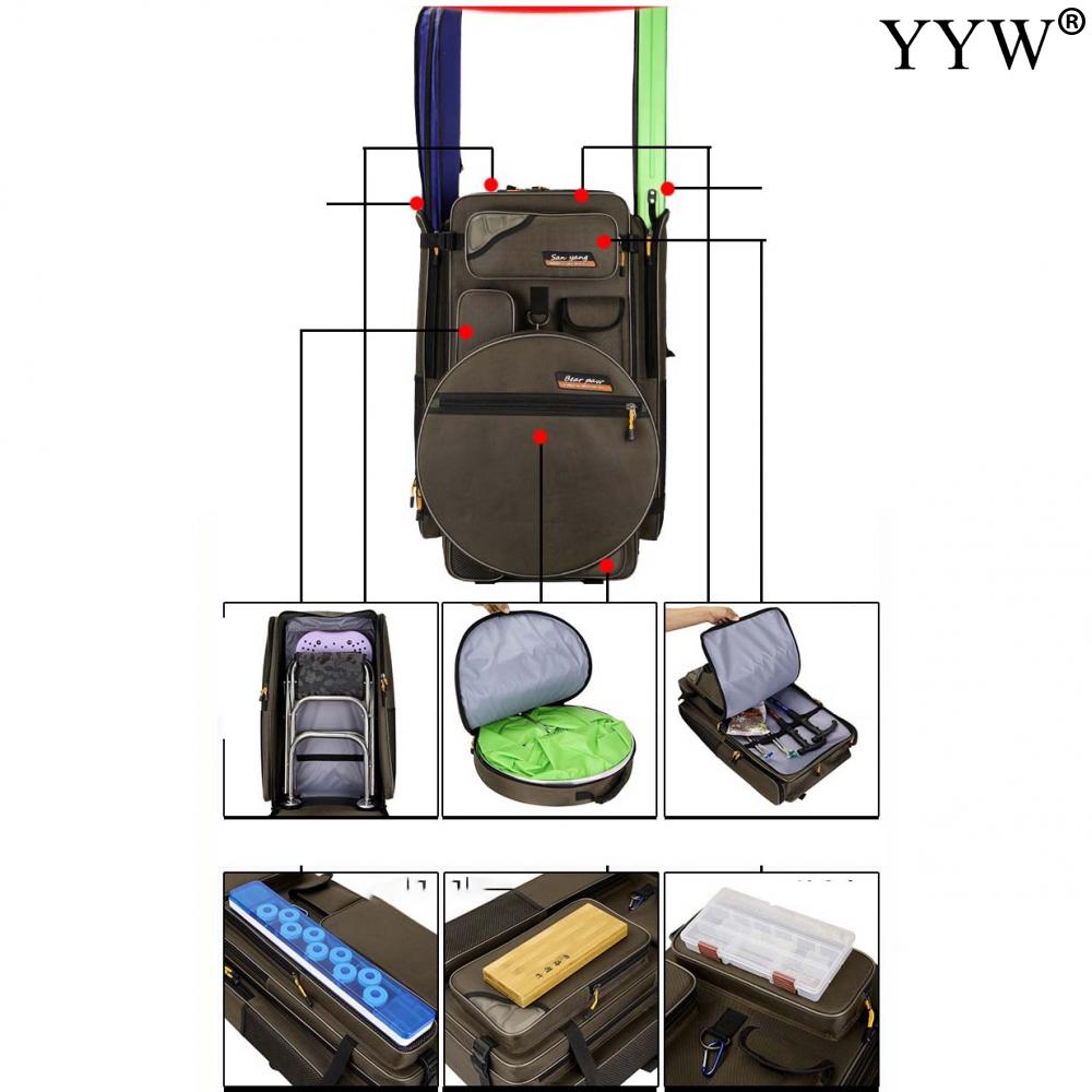 Description Picture 3 of item70cm 80cm 90cm Oxford Fabric Multifunction Fishing Chair Bag Fishing Gear Backpack Rod Bags Tackle Fish Lures Storage Tool Case