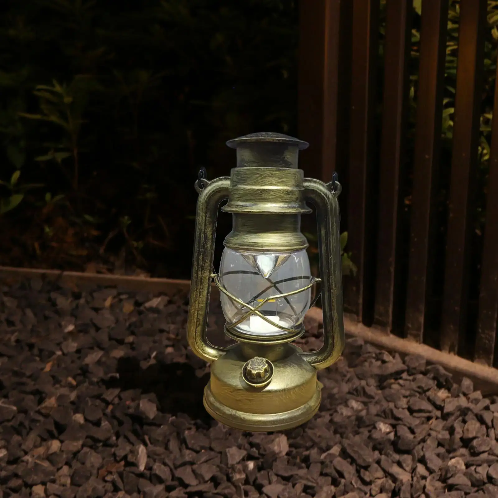 Rustic Oil Lantern Lamp Portable Hanging Lamp Table Lamp for Home Decor