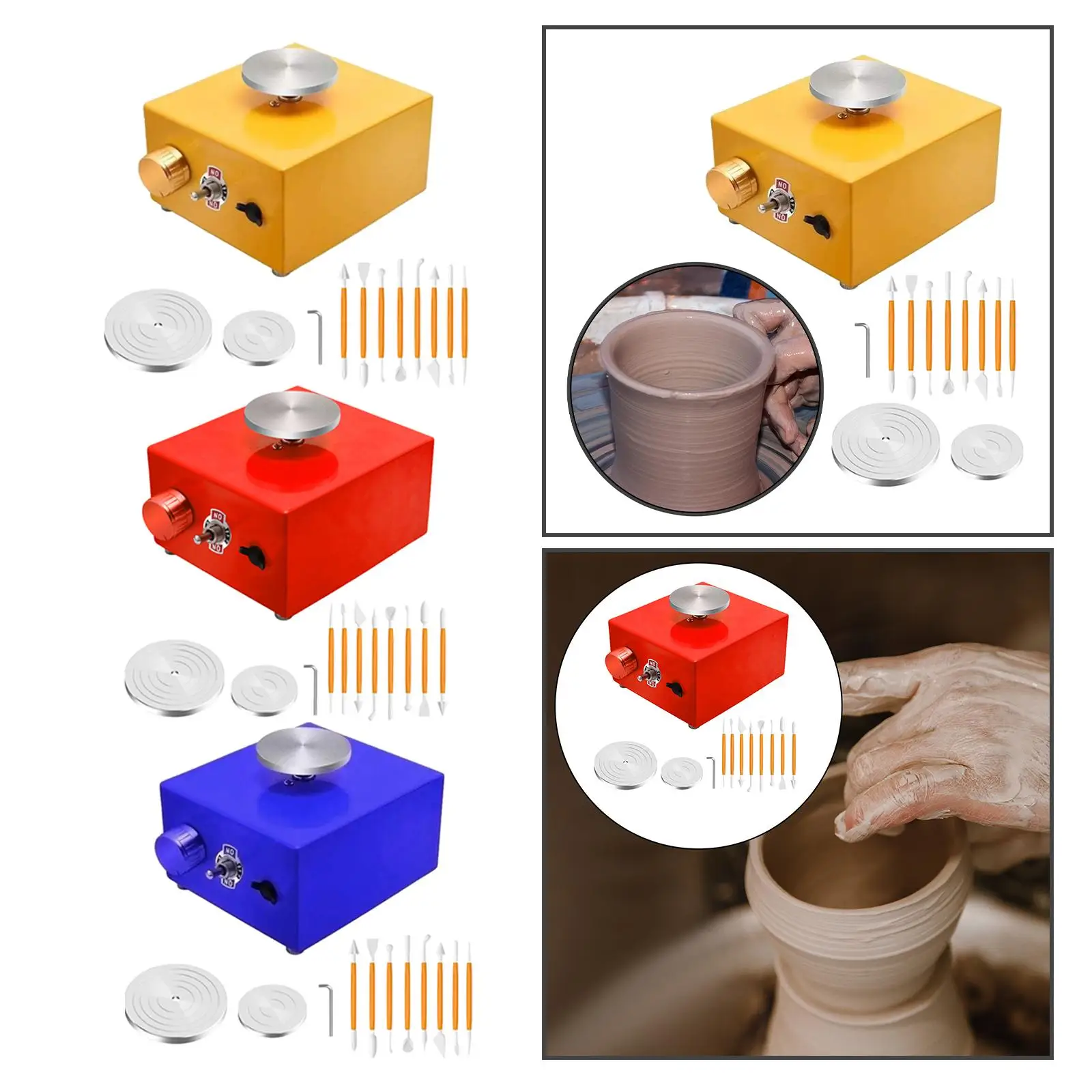 Electric Pottery Wheel Mini Turntable Crafts Clay Making Wheel Ceramic Tool Machine for Children Adults Home Use Beginner