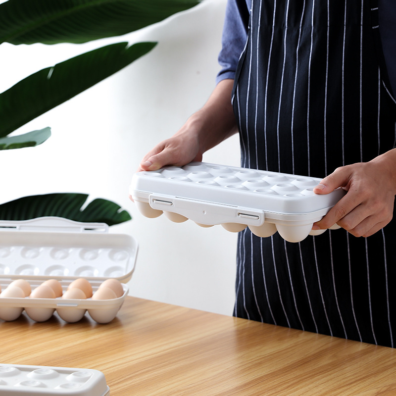 Description Picture 5 of itemPlastic Eggs Holder, Plastic Anti - collision Storage Box Tray Container, Household Kitchen Eggs Organizer Supplies, 12 Seats