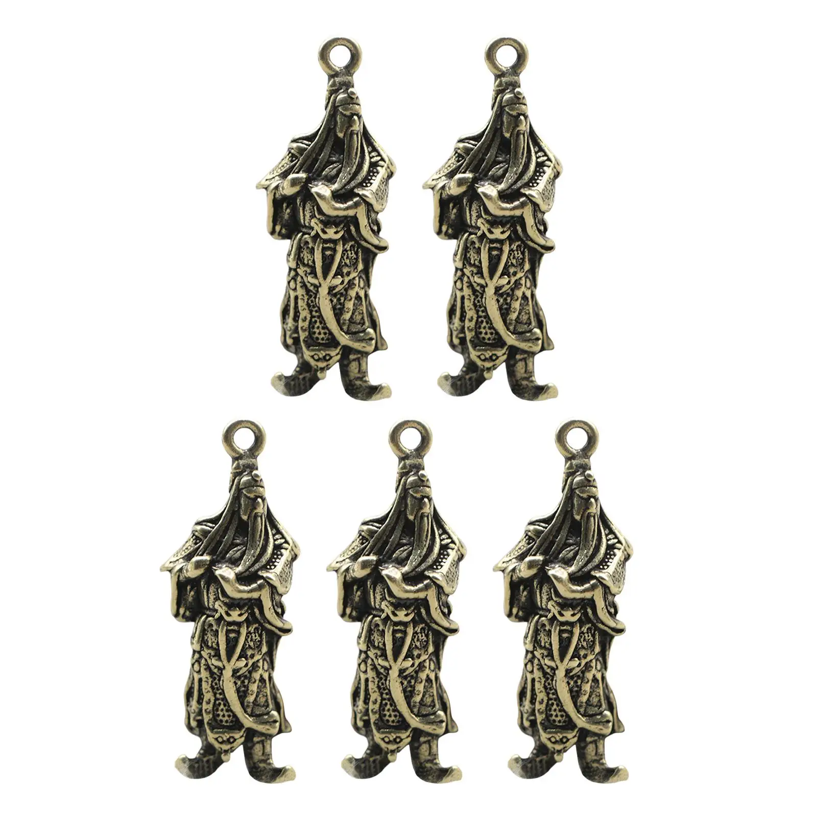 5Pcs Chinese Small Statues Figurine Ornaments Pendant Charm Collectible for Decor Home Decoration Keychains Findings Necklace