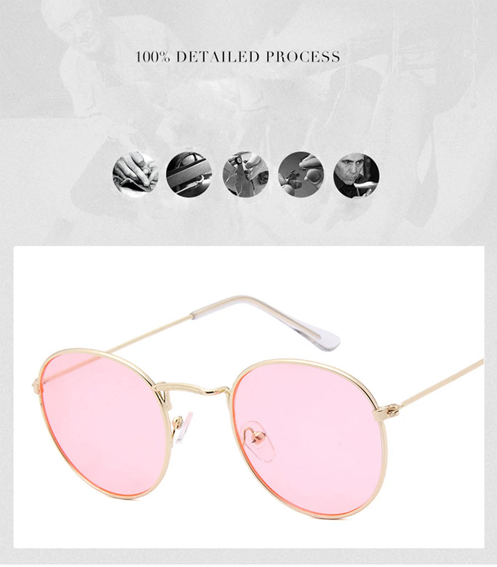 Vintage verspiegelte Sonnenbrille Herren und Damen Retro Sonnenbrille mit Metallrahmen Outdoor-Mode Brillen – Detail 5