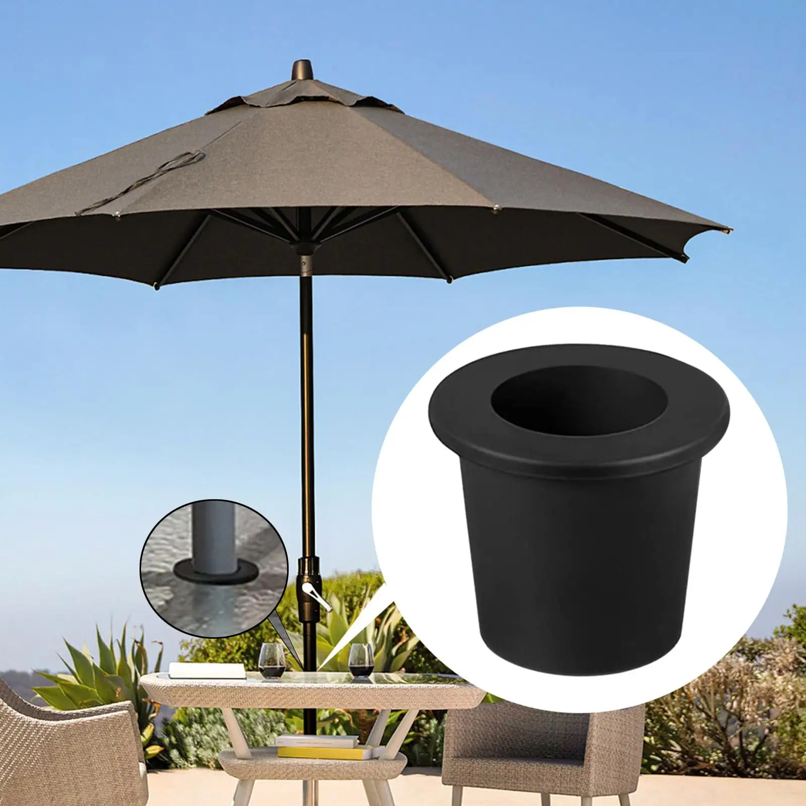 Umbrella Hole Ring for 2 to 2.5 inch Patio Table Hole Umbrella Hole Plug Umbrella Cone Wedge for Patio Deck Beach Yard Shop