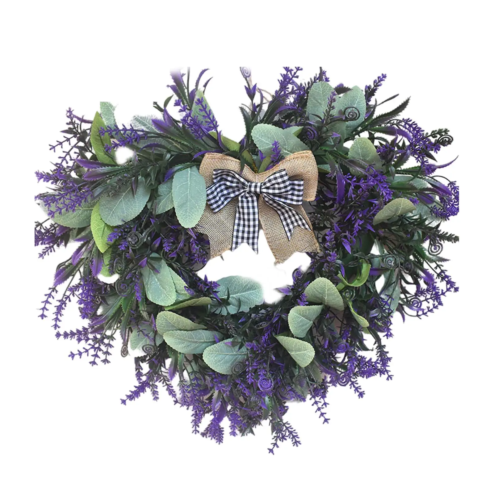 Large Lavender Wreath Flower Farmhouse Garland Wreath Front Door Wall Hanging for Wedding Wreath Home Decor