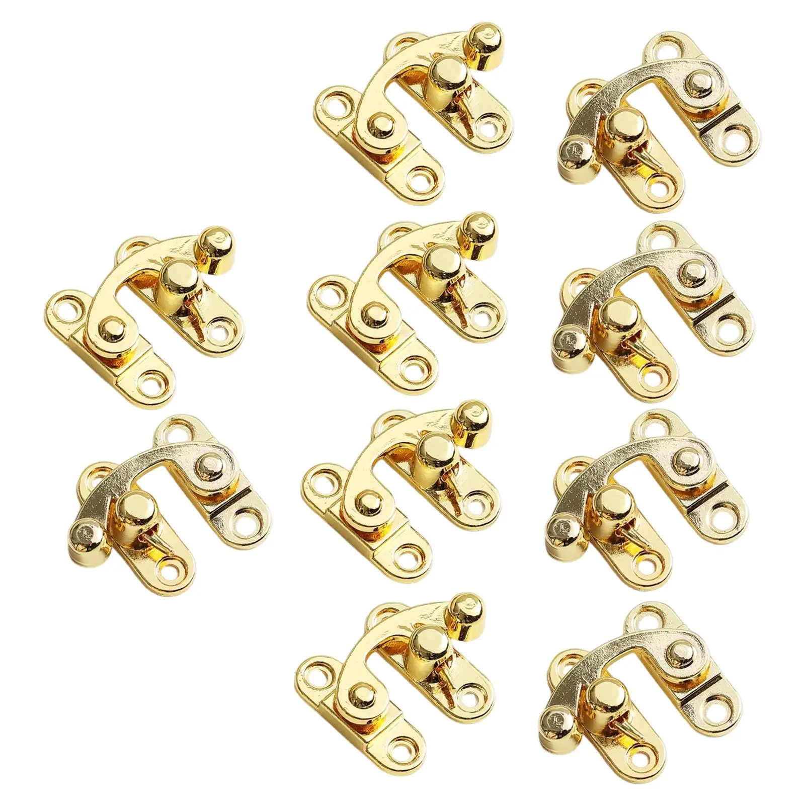 10x  Hasp Horn Lock Latch Buckle Clasp Latch  Left Right Toggle Hardware for Toolbox Suitcase Wood Jewelry Box Decoration