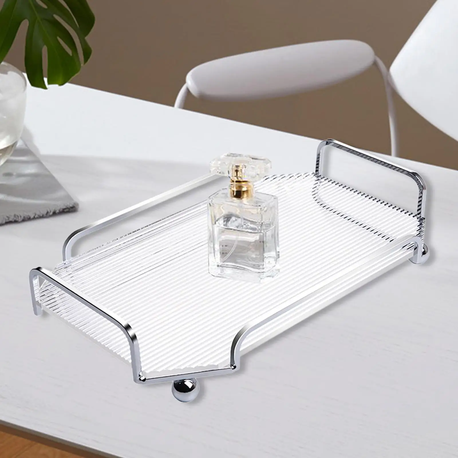 Perfume Tray Makeup Storage Tray Acrylic Perfume Tray Organizer for Toilet Bedroom Kitchen Home