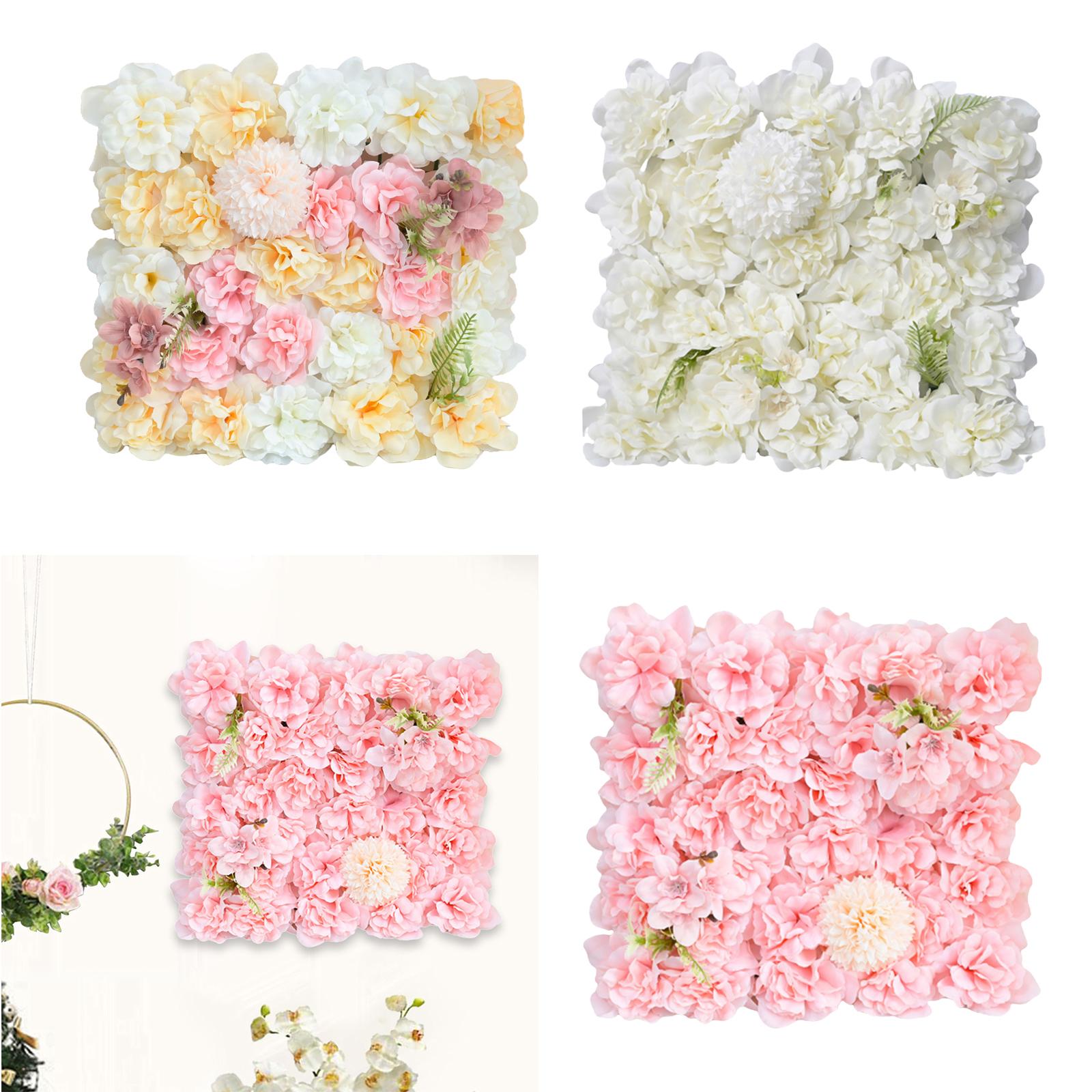 Artificial Flower Wall Panel Silk Rose Backdrop for Wedding Outdoor/Indoor Wall Decor