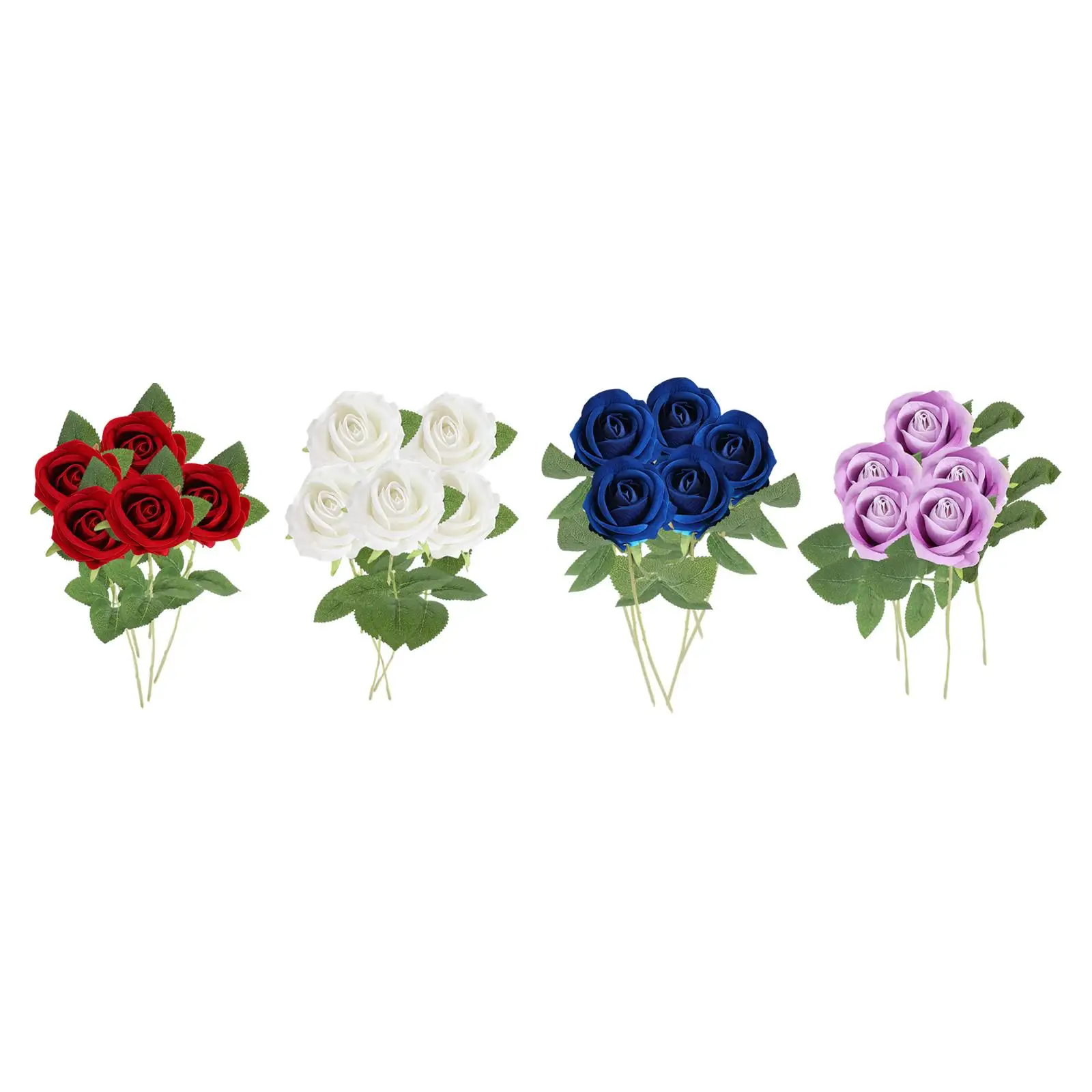 5Pcs Artificial Flowers Valentines Day Gifts for Boyfriend Floral Arrangements for Birthday Table Decor Anniversary Party Couple