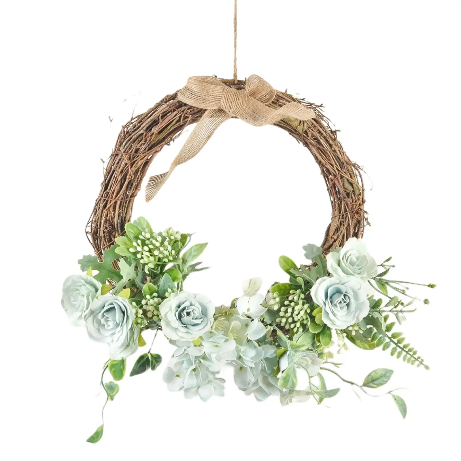 Simulation 13inch Flower Wreath Spring Front Door Greenery Garland Indoor Wedding Party Fireplace Ornament Decoration