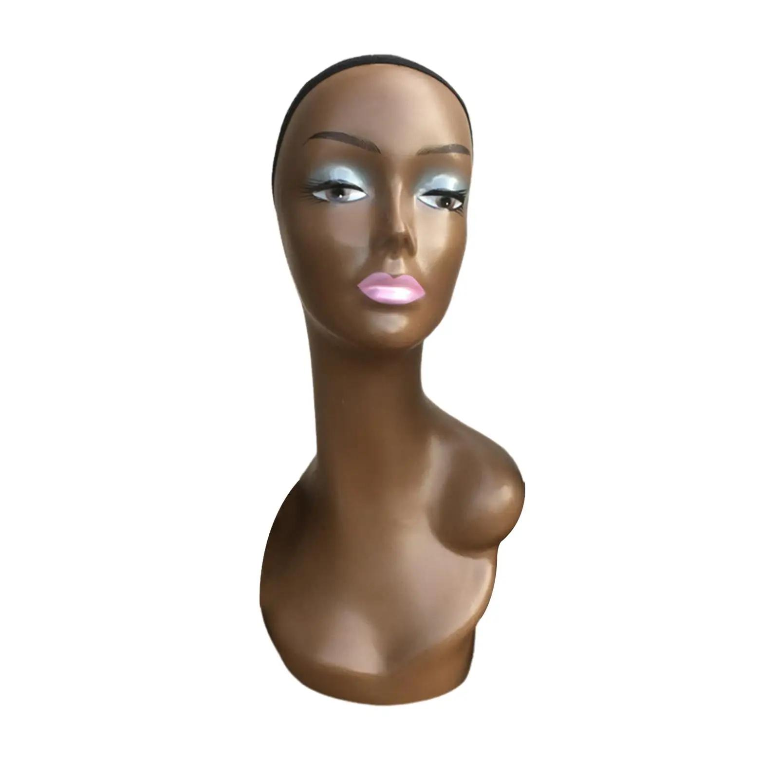 Woman Mannequin Head Model Sturdy Smooth Surface Multipurpose Practical Hat Display Stand Height 48cm Lifelike for Styling