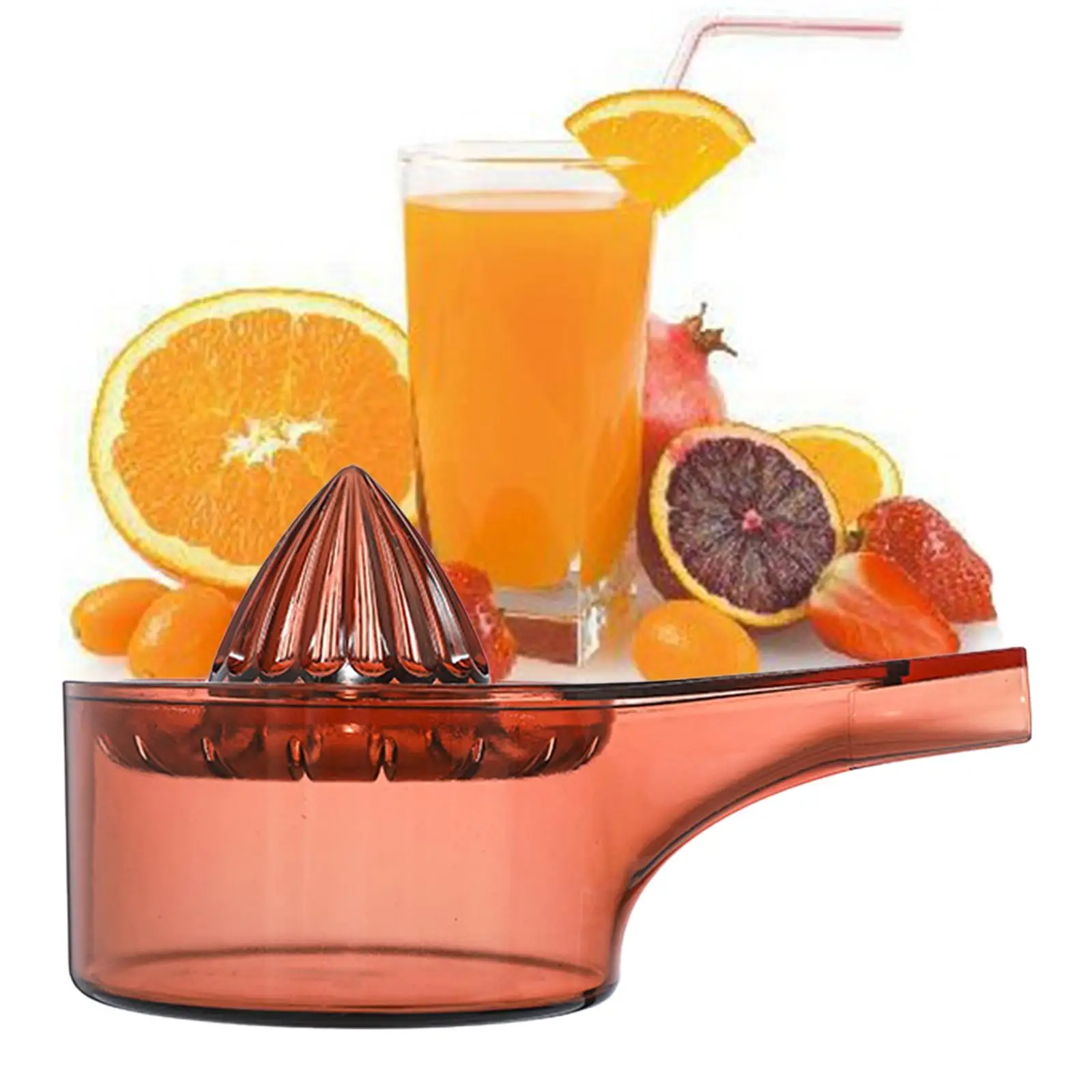 Citrus Manual Juicer Lemon Orange Lime Juicer 21Cmx12cm , 12 Tooth Reamer to Extract Maximum Juice Transparent Body Easy Clean