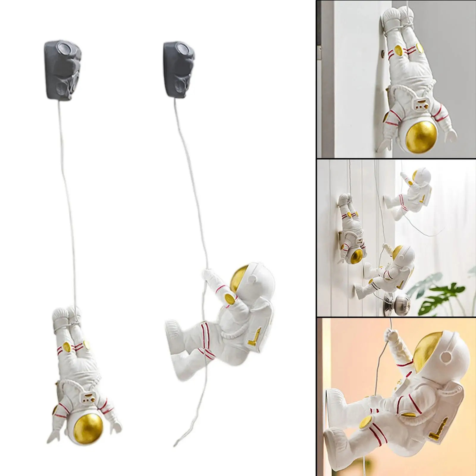2x Cute Astronaut Figurines Toys Gifts Home Living Room Nursery Wall 