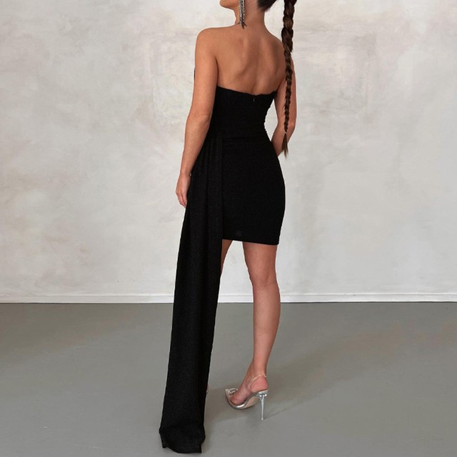 Beautiful Modern Sleeveless and Backless Corset, Mini Bodycon Glitter sexy Dress - Image 13