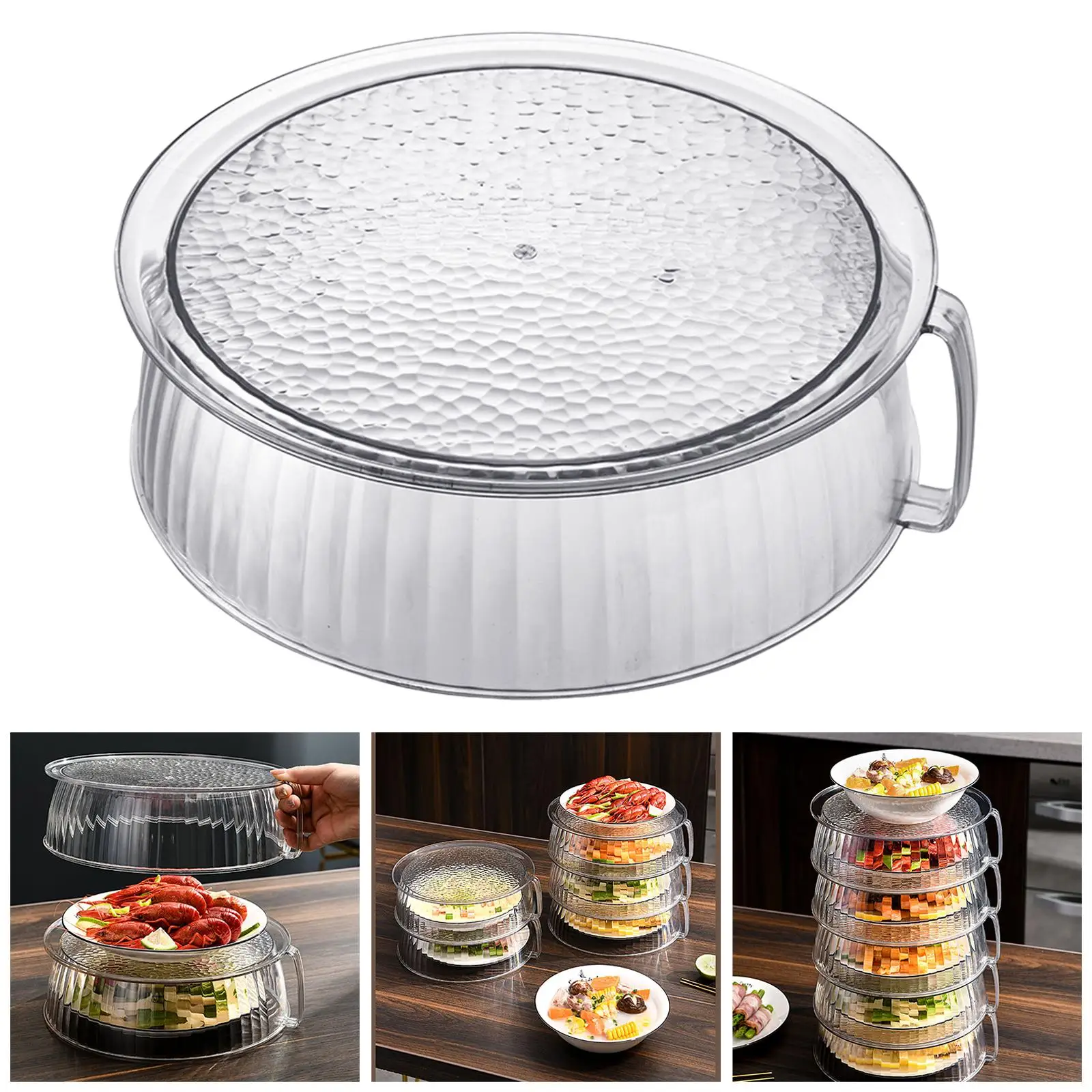 Multi Layer Dish Cover Multi Purpose High Capacity Transparent for Household