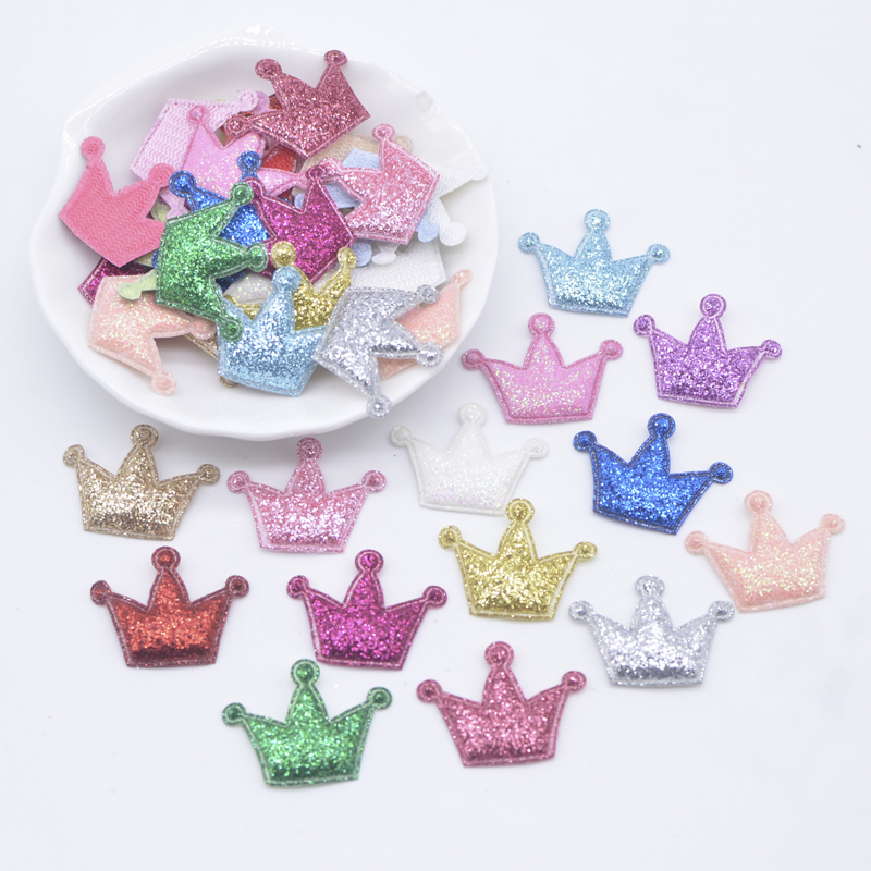 100 Stücke 27*20 Bling Crown Applikation Gepolsterte Patches für DIY Kopfbedeckungen Haarspangen Dekor Kleidung Hut Handwerk Nähzubehör – Detail 1