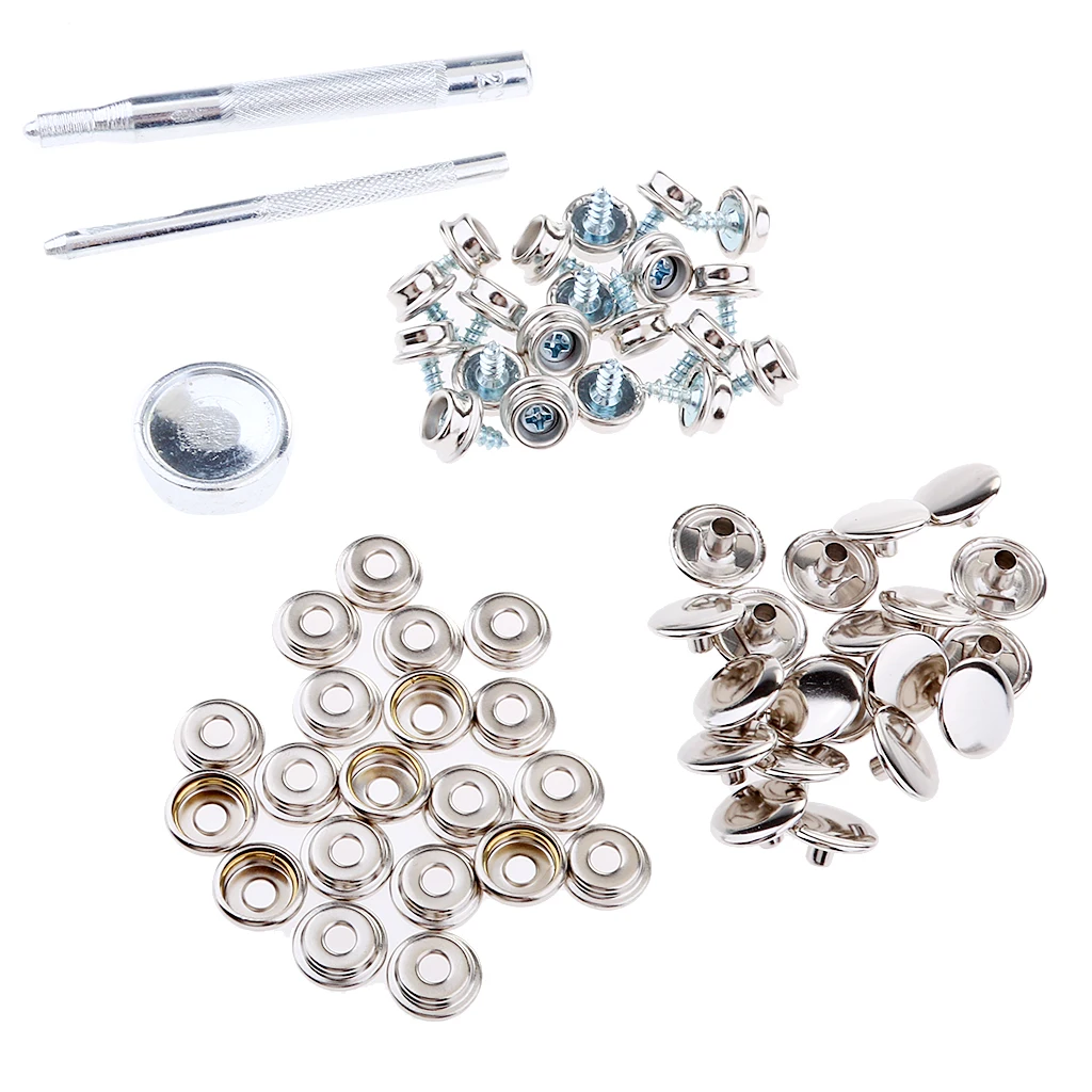 153Pcs Stainless Steel Boat Marine Cover Fastener /8`` Screw Kit with Installation Tool
