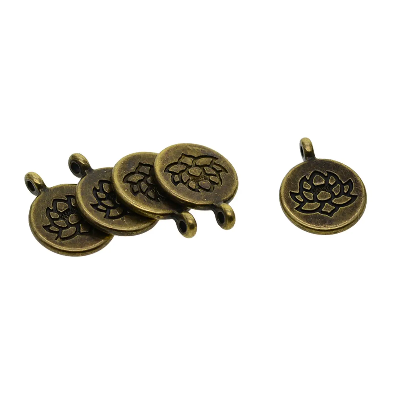 30Pcs Lotus Flower Pendant Yoga Pendant Craft Supplies Handmade Crafting Jewelry Charms DIY for Jewelry Making Bracelet