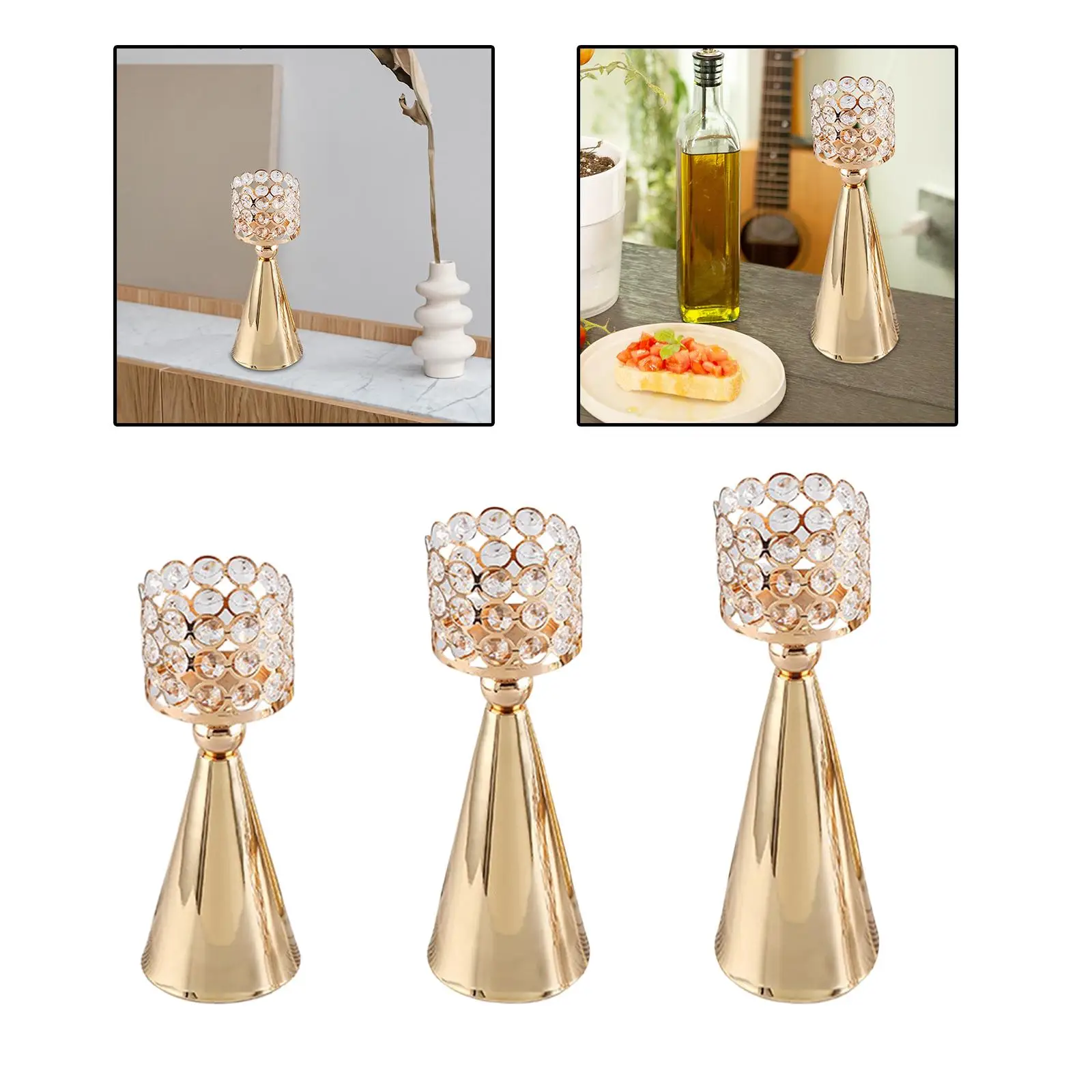 Holder Luxury with Deluxe Design Elegant Pillar Candlestick for Wedding Anniversary Table Centerpiece Celebration Dining Room
