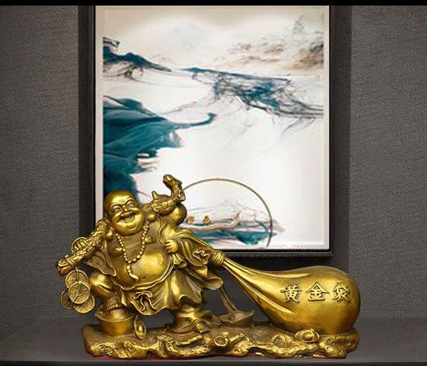 仏教美術 中国 仏像 黄金袋笑仏 弥勒仏像 銅製 銅器 仏教美術 中国 仏像 黄金袋笑仏 弥勒仏像 銅製 銅器