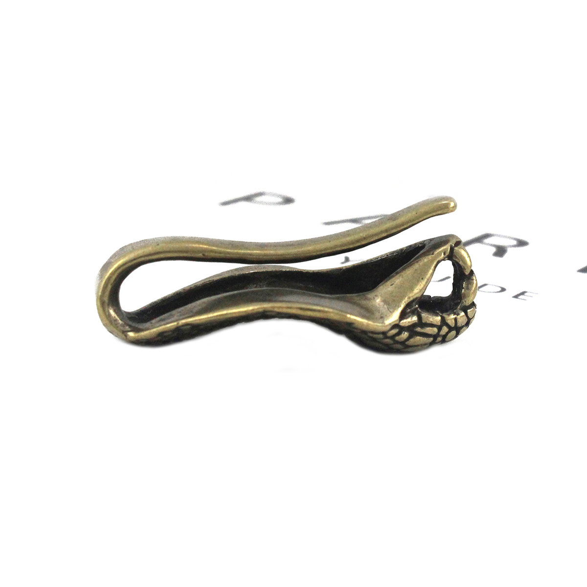 1 piece Solid Messing Retro Gürtel U Haken Schlange Form Fob Clip Schlüssel Ring Geldbörse Haken – Detail 4