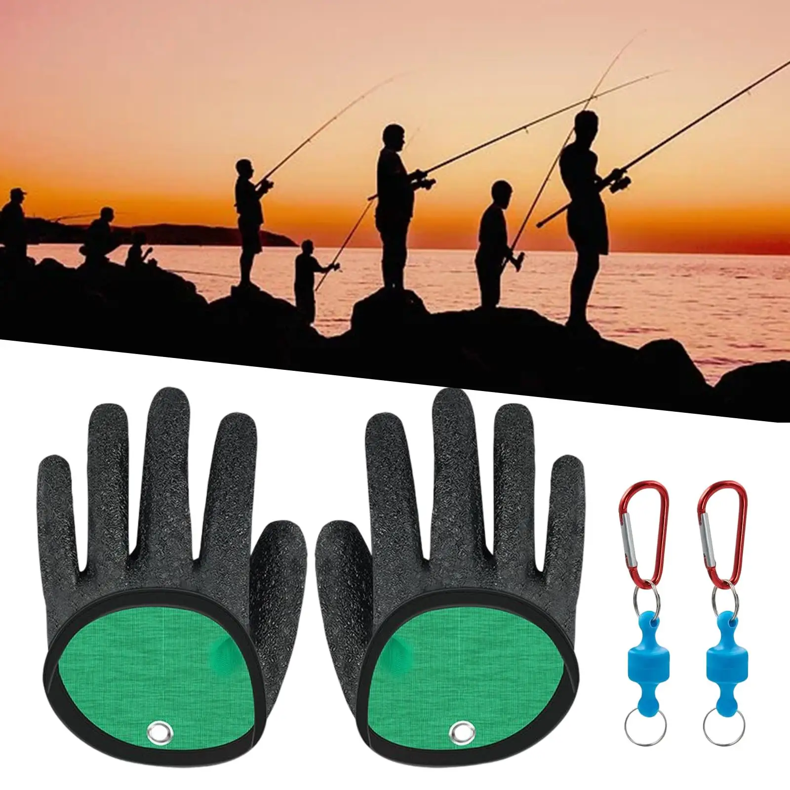 Fishing Gloves Women Men Fish Landing Glove Anti Slip Puncture Resistant