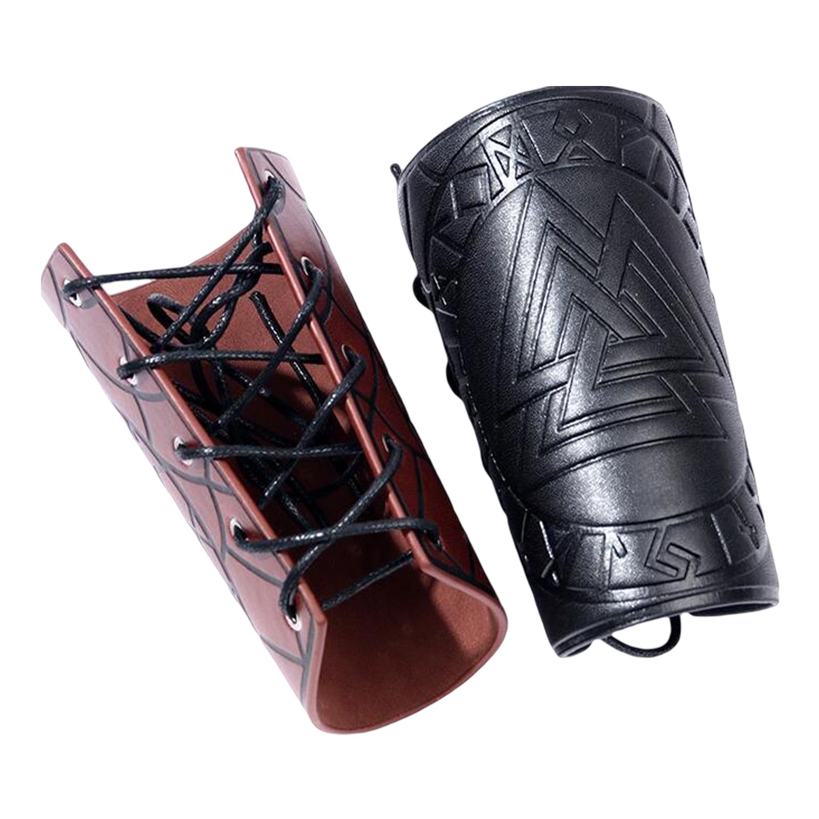 Punk Arm Armor Cuff Wrist Guard Triangle Pattern PU Leather Leather Cuff Bracelet Archery Bracers for Cosplay Men Mens Dad Women