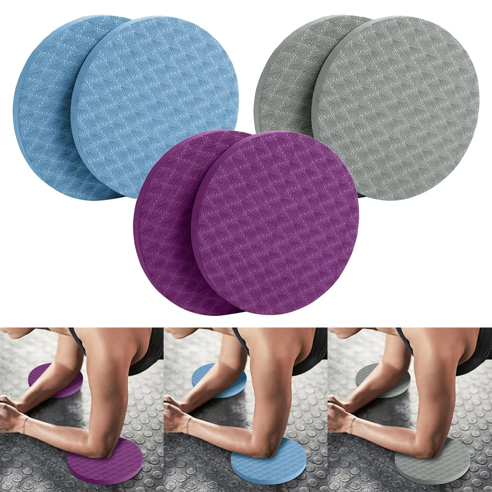 Dia 17.5cm Small Round Knee Pad Yoga Mats 2 Pieces Physical Core Sliders TPE