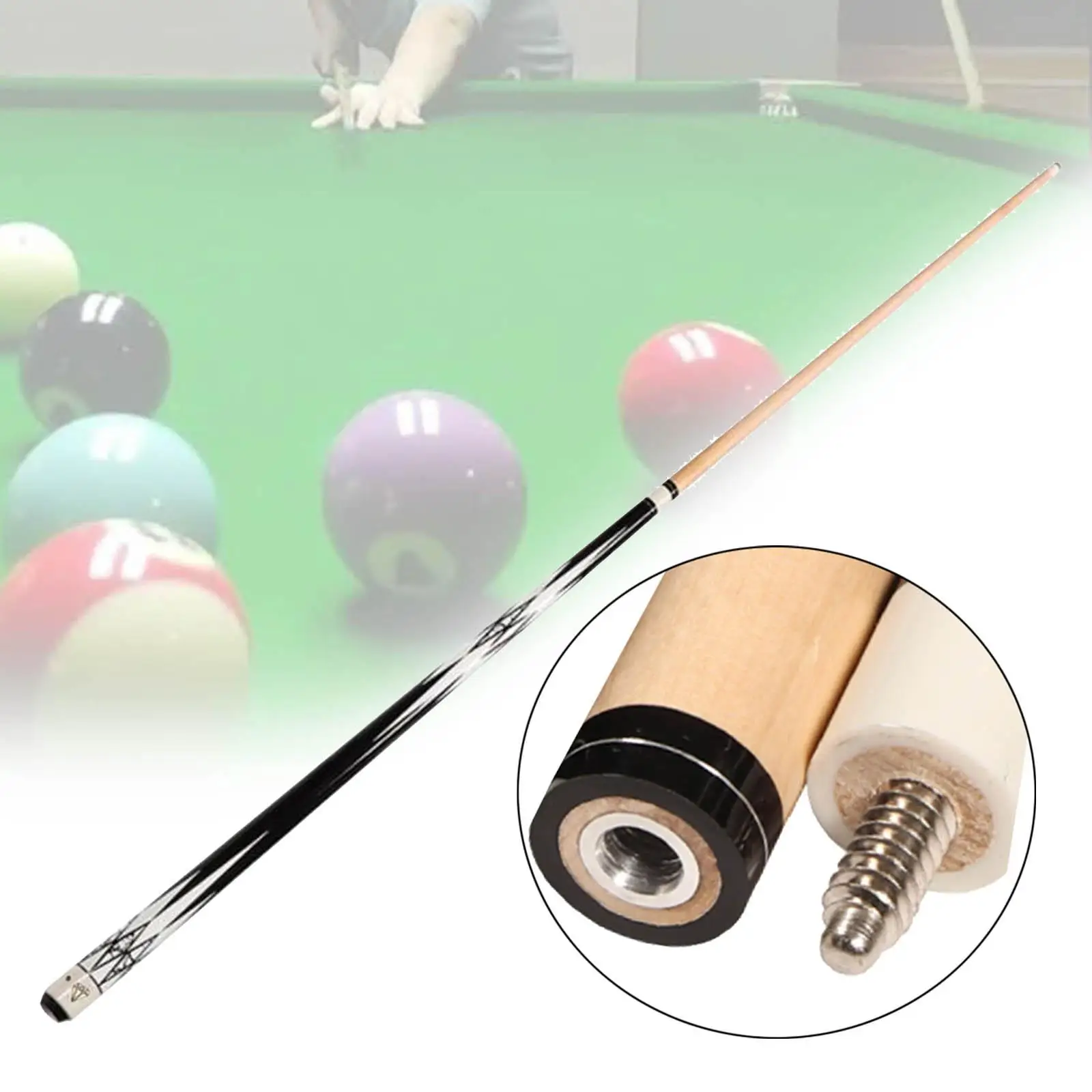 Pool Cue Professional Wooden White Ferrule with Carrying Bag 145cm Snooker Cue for Adult Man Cave Gift Unisex Billiard Players