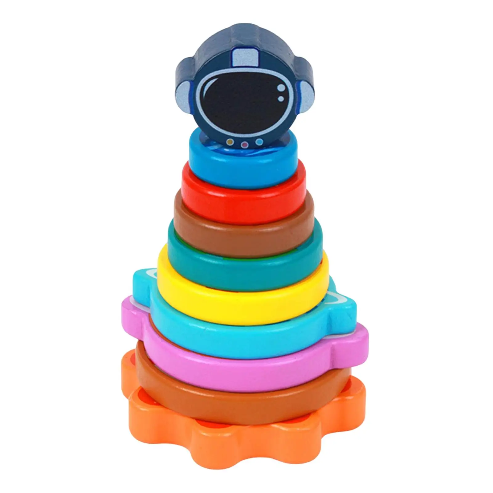 Wooden Stacking Toy Early Education Teaching Aids Stacking Rings Multicolor Rainbow Stacking for Toddlers Gifts