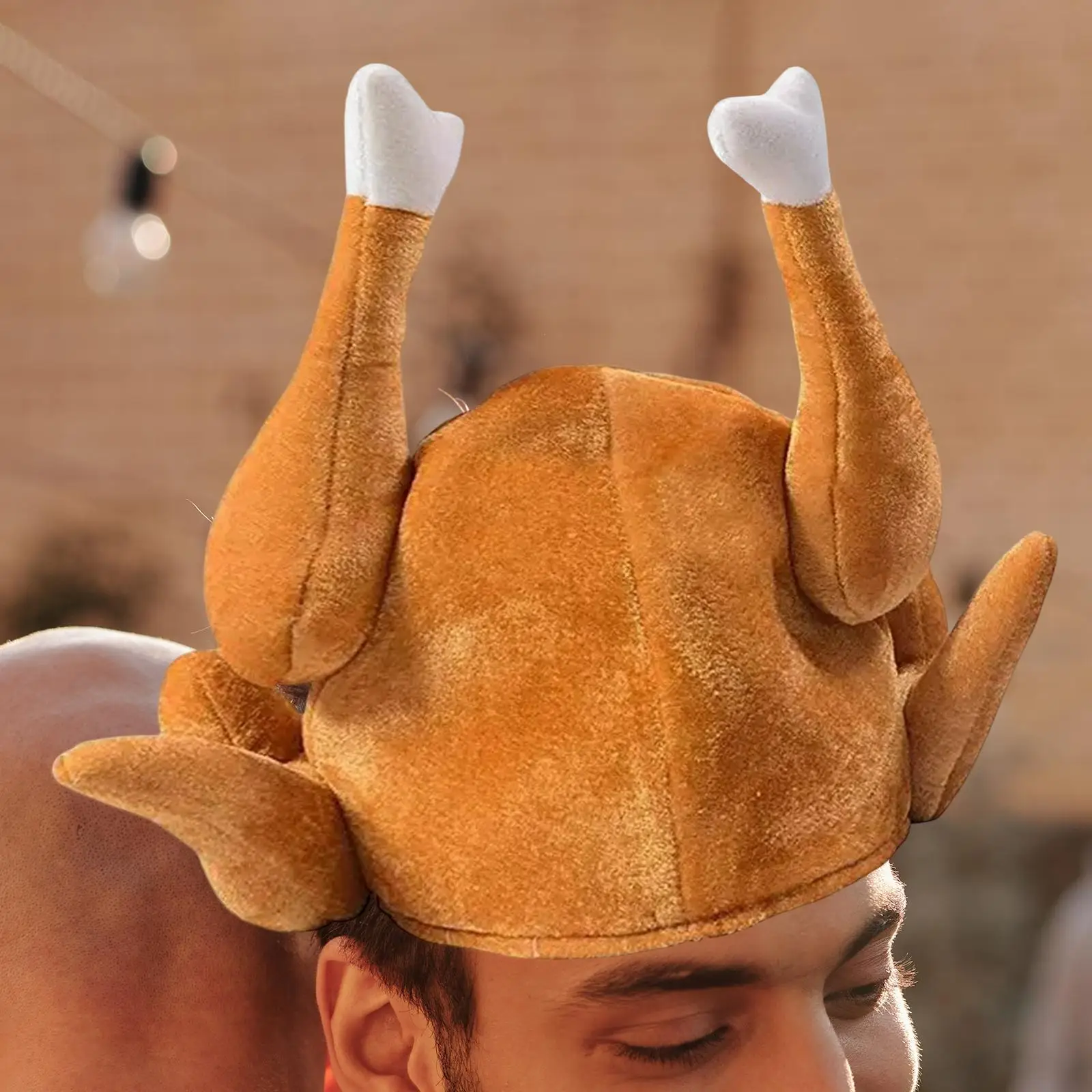 Funny Roasted Turkey Hat Cooked Chicken Costumes Accessories Creative for Dressing Props Party Xmas Stage Dressing Adult Kids