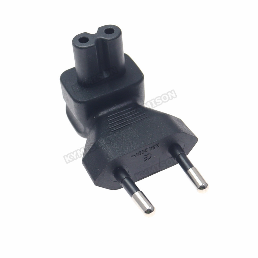 Description Picture 5 of itemEU 4.0mm pin to IEC320 C5 / C7 Power Conversion Plugs,European Male to IEC 320 C5 / C7 90 Degree Power adapter