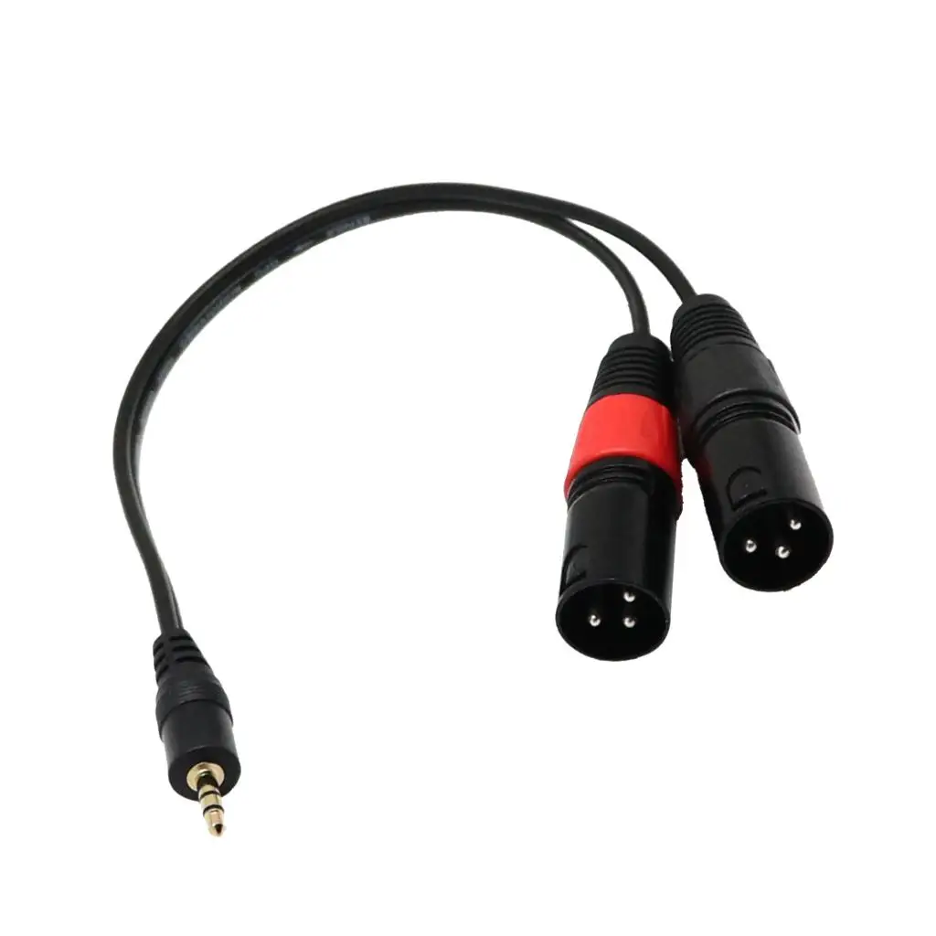 1Ft 1/8 `` 3.5mm Aux 3.5mm Stereo  to Dual XLR Audio Cable Splitter Cable