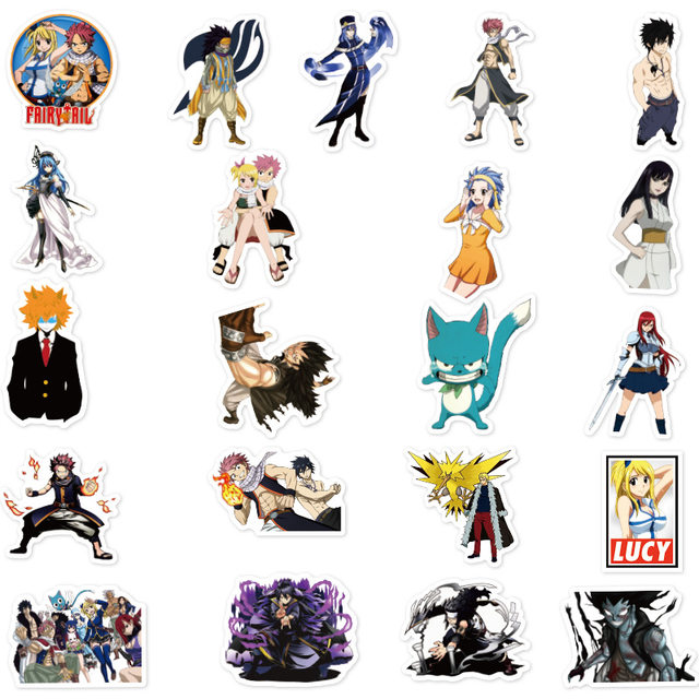 Fairy Tail Anime Stickers - Set of 25